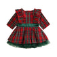Toddler Baby Girl Christmas Dress Cute Long Sleeve Red Green Plaid Princess Tulle Tutu Dress With Bowknot Outfit (4-5T, Plaid Tu