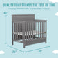 Dream On Me Harbor Full Panel 4-In-1 Convertible Mini Crib In Steel Grey, Water-Based Paint Finish, Jpma Certified, 3-Position M
