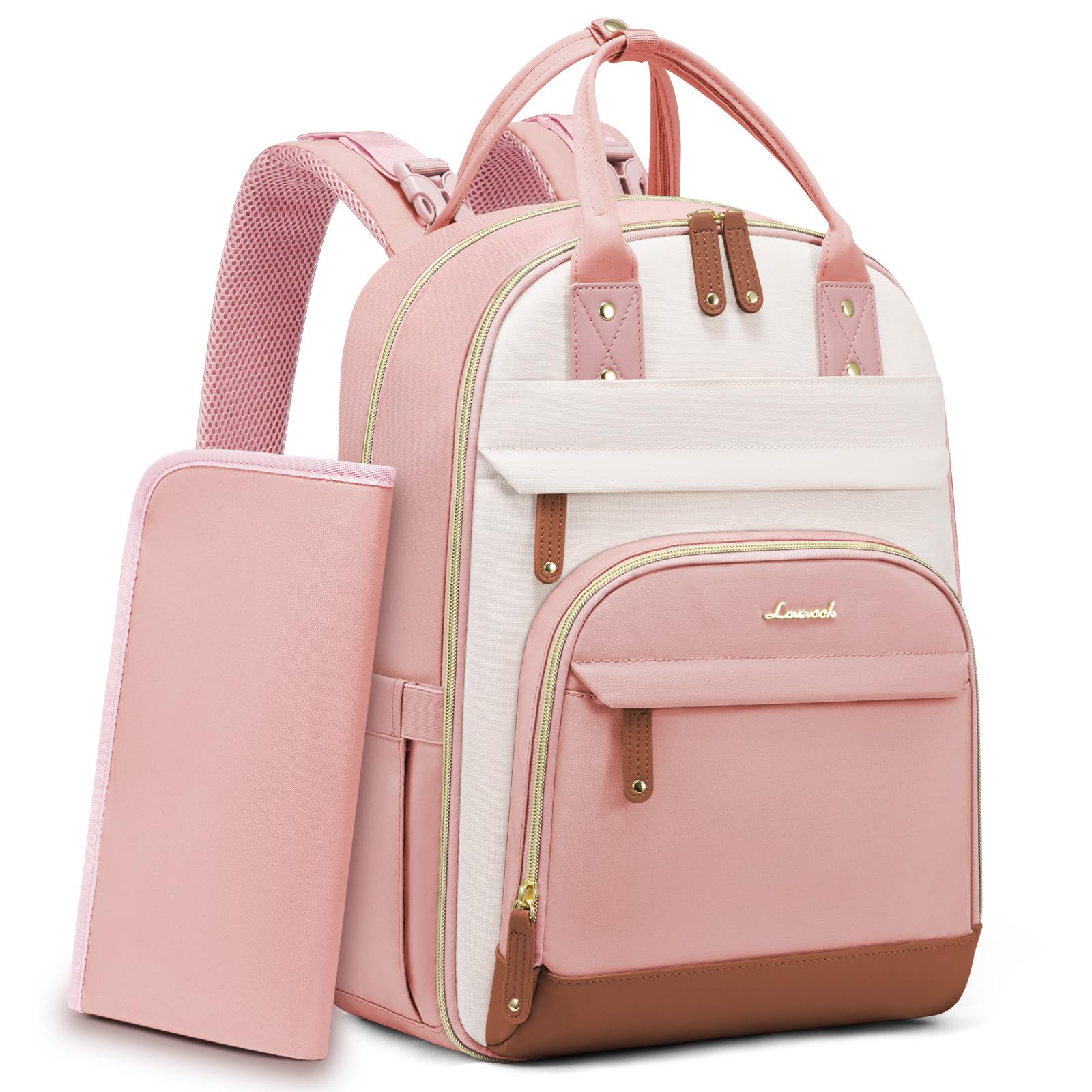 LOVEVOOK Diaper Bag Backpack, Baby Bag with Changing Pad, Large Diaper Backpack Boy Girl, Waterproof Baby Registry Bag for Mom D