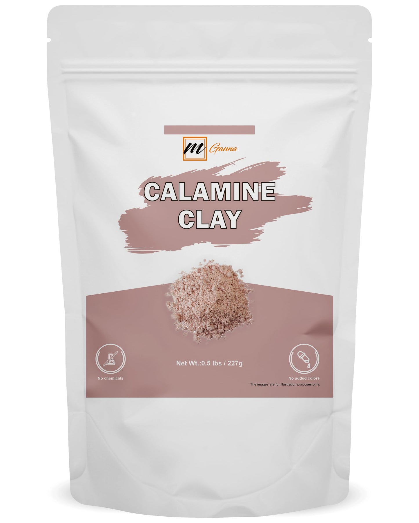 Mganna 100% Natural Calamine Clay Powder For Hair Masks, Scrubs, Lotion And Soap Making 0.5 Lbs / 227 Gms