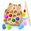 JAUNTY Toddler Montessori Toy Wooden Fishing Game for Kids 1 2 3 Year Old, Preschool Educational Hand Eye Coordination Skill Act