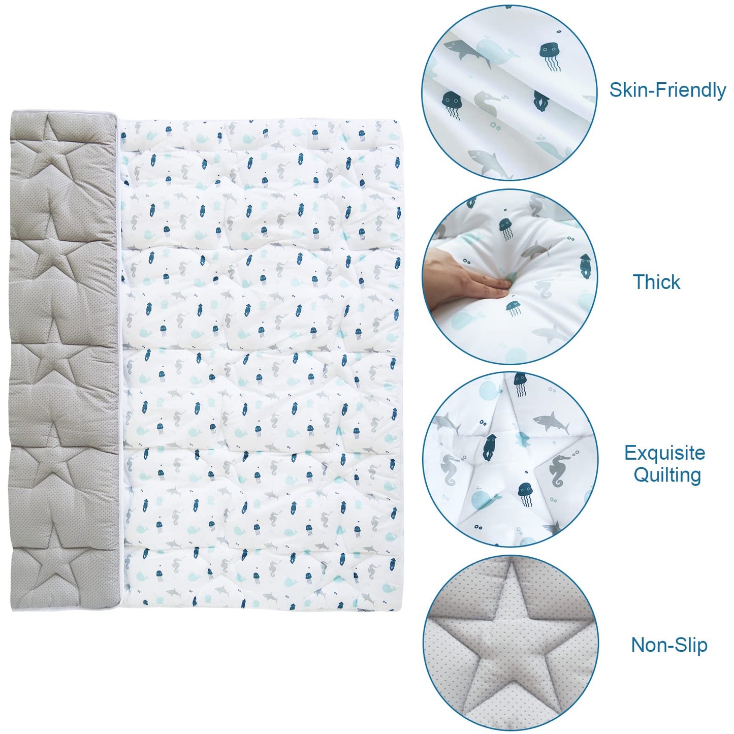 Baby Play Mat For 71'' X 59'' Playpen, Playmat For Babies And Toddlers, Baby Mat For Floor Large & Thick, Non Slip Cushioned Bab
