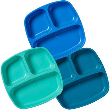 Ecr4Kids Elr-18101-Trp My First Meal Pal Divided Plates - Stackable, Bpa-Free Plastic Dishes, Dishwasher Safe, Portion Plate Set