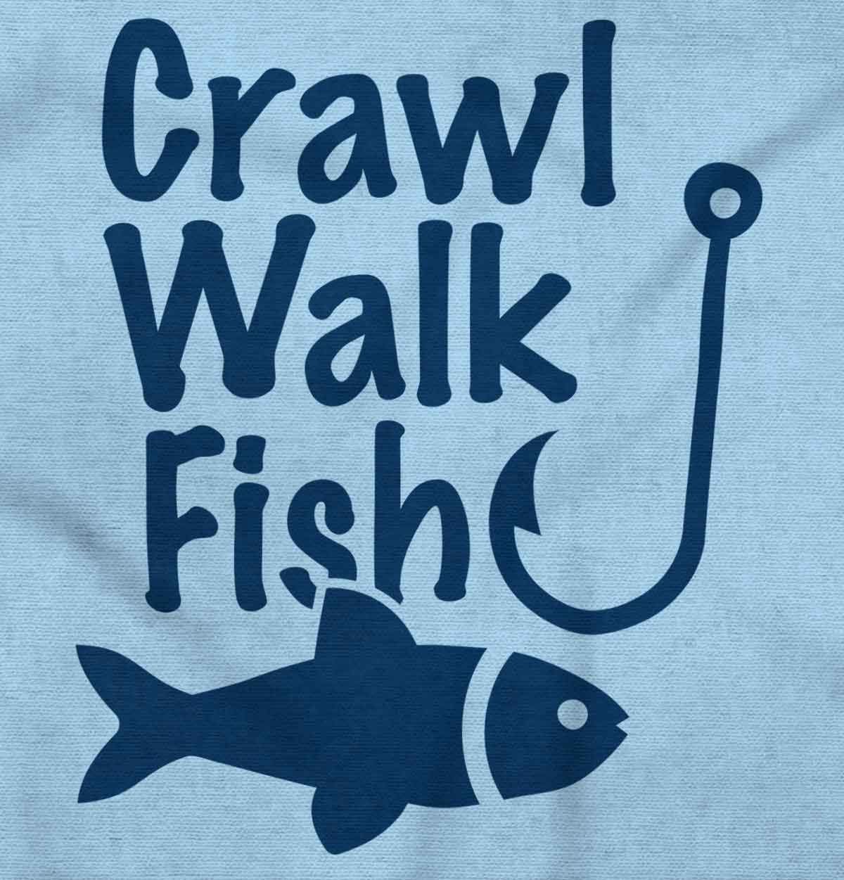 Brisco Brands Crawl Walk Fish Hook Outdoor Lover Baby Romper Boys Or Girls