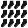 Hyzgb Toddler Boys Socks 3T-4T 5T 12 Pairs Toddler Socks With Grip Cotton Crew Non Slip Kids Socks For Little Boys Birthday Gift