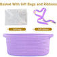 Poschnor Baby Gift Basket With Gift Bags And Ribbons, Empty Cotton Basket, Toy Storage For Baby And Pet, 12X 8 X 5 Inch, Purple.