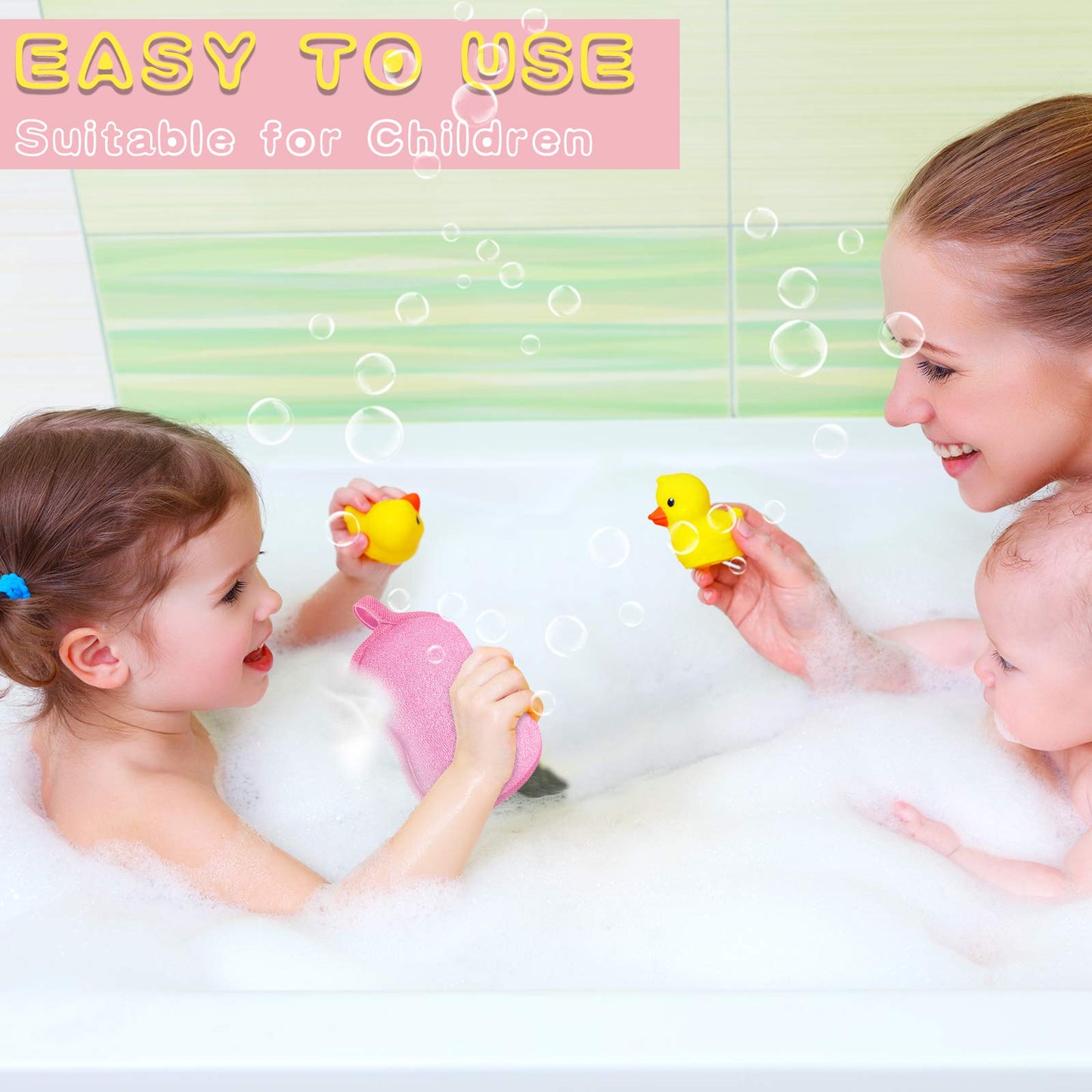 4 Pieces Baby Bath Sponge Cotton Baby Sponge Soft And Absorbent Sponge For Kids Babies Men Women (Red, Purple)