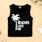 Younger Tree Toddler Baby Boy Summer Clothes Beaches Love Me Sleeveless Vest Tops+Shorts Kid Casual Outfits (Black, 18-24 Months