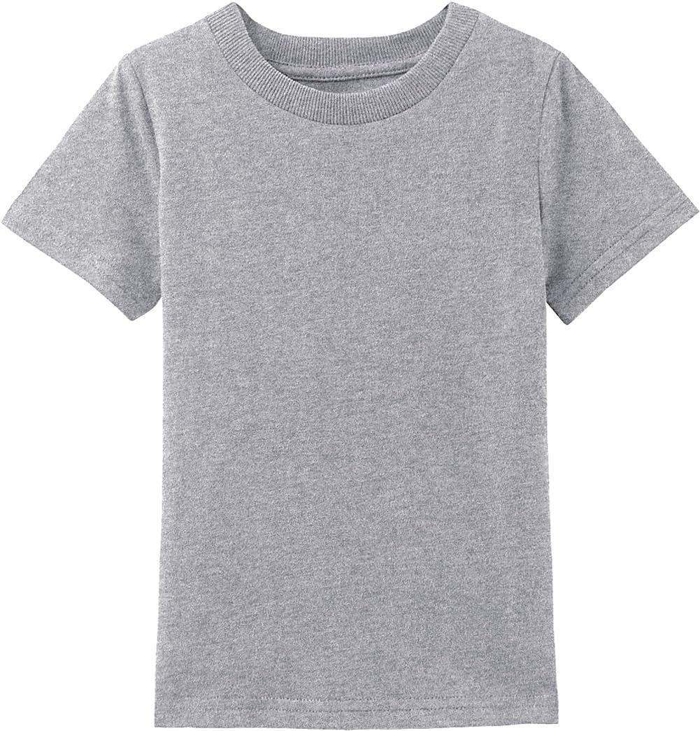 Cosland Toddler Boys T Shirts Short Sleeve Heavyweiht Cotton Plain Gray Tees 2T