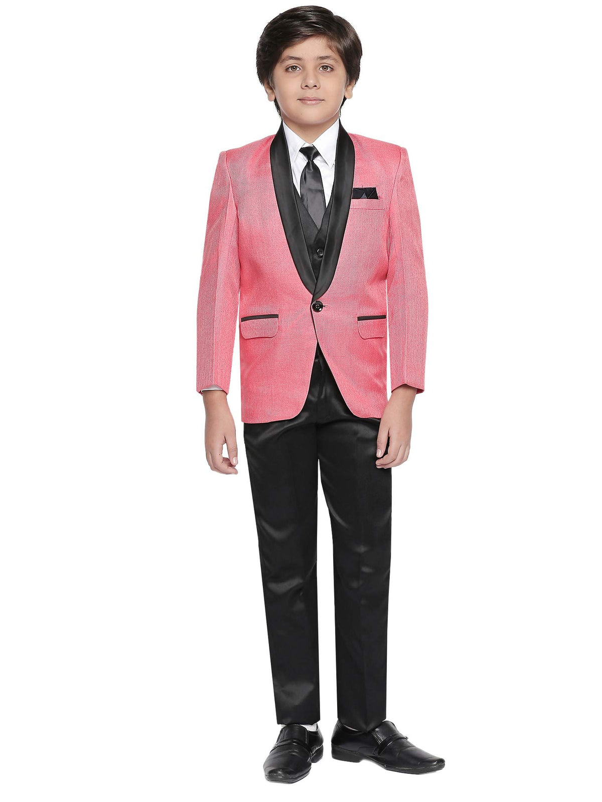 Jeetethnics Boys Pink Coat Suit Set With Waistcoat Shirt And Trousers (9063Dj)