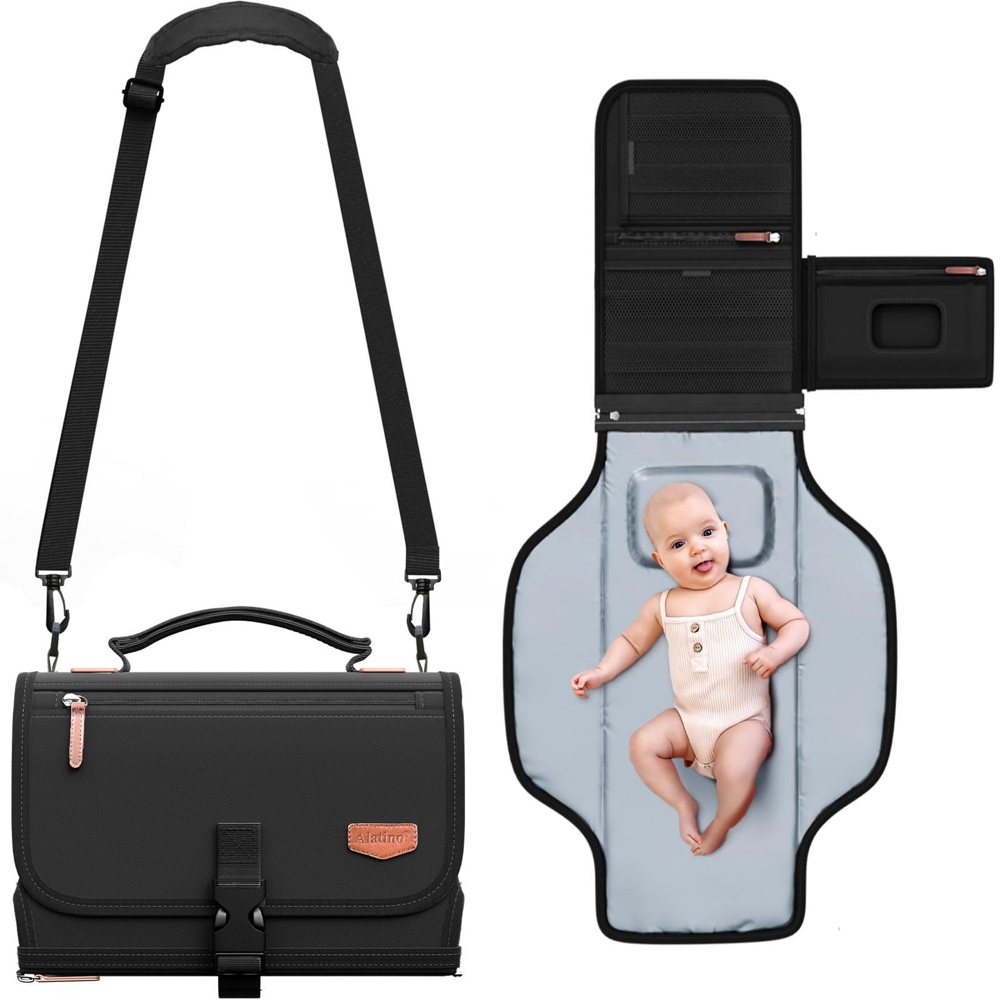 Portable Diaper Changing Pad For Baby, Detachable Travel Changing Pad With Baby Wipes Pocket, Gifts For Baby Shower, Newborn Gir