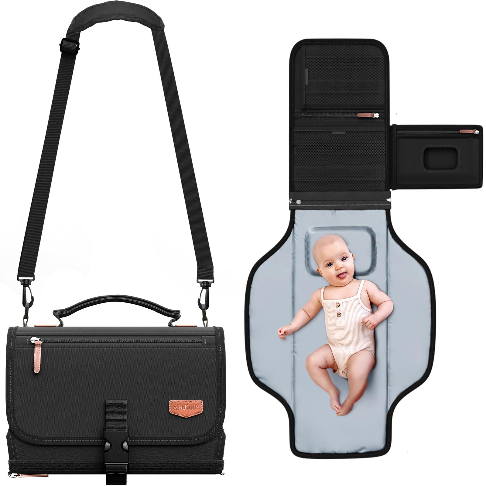 Portable Diaper Changing Pad For Baby, Detachable Travel Changing Pad With Baby Wipes Pocket, Gifts For Baby Shower, Newborn Gir