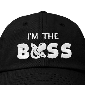 Dalix I'M The Boss Baby Hat Infant Baseball Cap For Baby Girls And Boys In Black