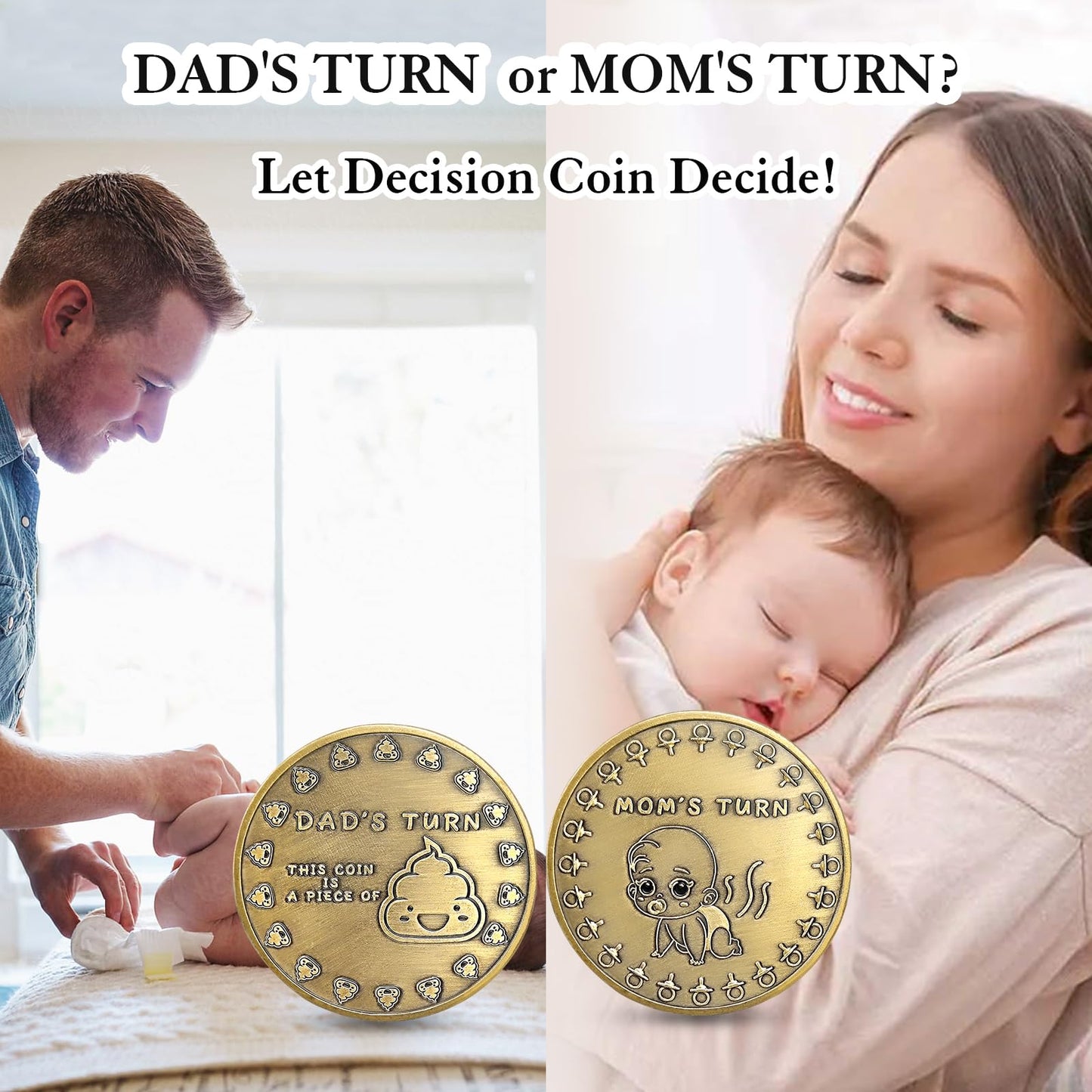 New Parent Decision Coin Funny Pregnancy Gifts For First Time Moms Dads Cute New Parents Gift For Couples Mommy Daddy Women Men