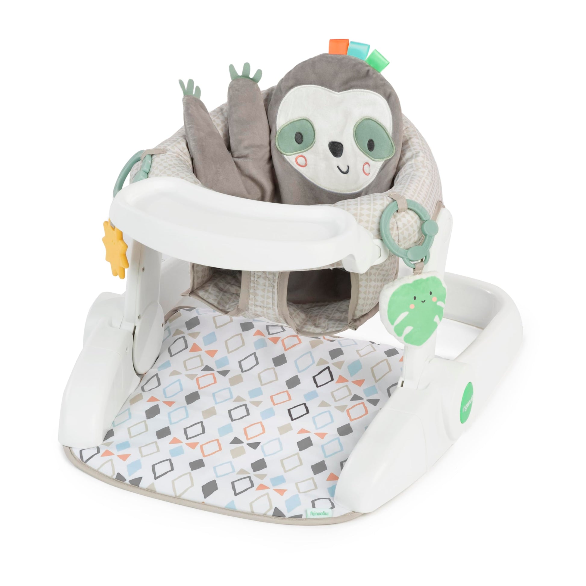 Ingenuity Prop Spot Learn-To-Sit Floor Seat For Baby, Removable Tray, 2 Linkable Toys, Tummy Time Mat, Unisex, For Ages 4-12 Mon