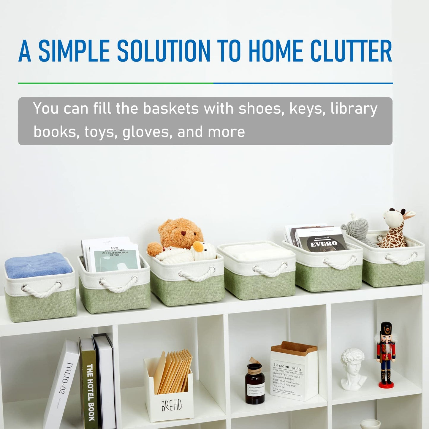 Bidtakay Small Baskets For Organizing Linen Closet Storage Baskets Set Of 6 Decorative Storage Bins For Shelves Cute Rectangular