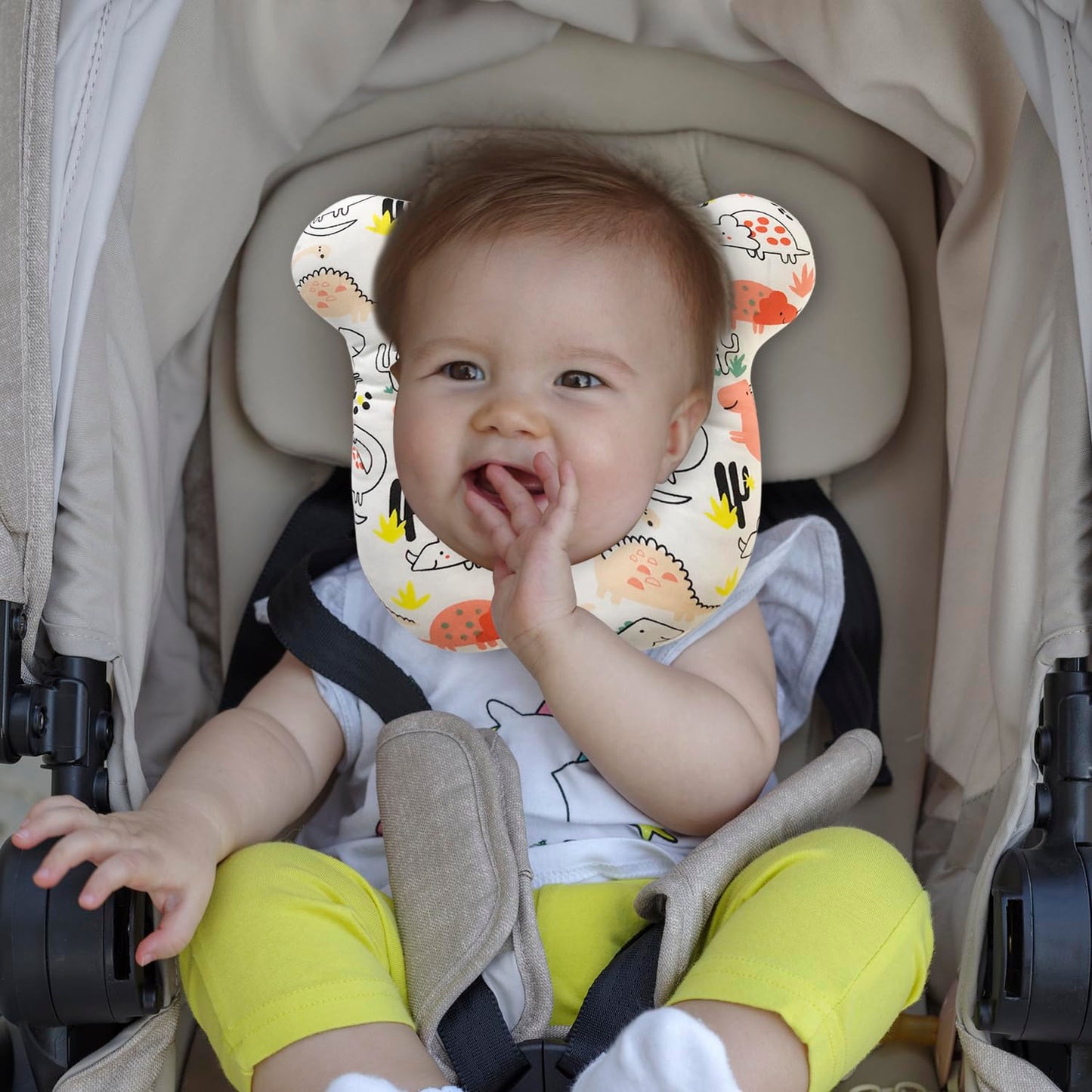 Deezomo Baby Travel Pillow,Soft And Skin Friendly Kids Cushion For Car Seat - Newborn Pillow For Pushchair,Car Seat,Travel (Red