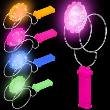 Civaner 4 Pieces Retro Light Up Toys for Kids Magic Gyro Wheel Classic Rail Twister Flashing Gyro Wheel Vintage Fidget Magnetic 