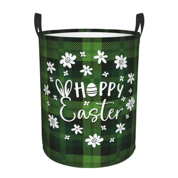 Pevtufa Happy Easter Foldable Laundry Basket Organizer,Fabric Clothes Toy Storage Basket Nursery Hamper Storage Bin For Househol
