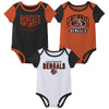 Outerstuff Nfl Newborn Baby And Infant Short Sleeve Bodysuit Variety 3-Pack - Cincinnati Bengals, 12M