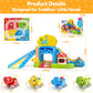 Toddler Toys for 1 Year Old Boy Gifts - Educational Dinosaur Slide Set with 4 Color/Number Push Cars and Playmat, Montessori Lea