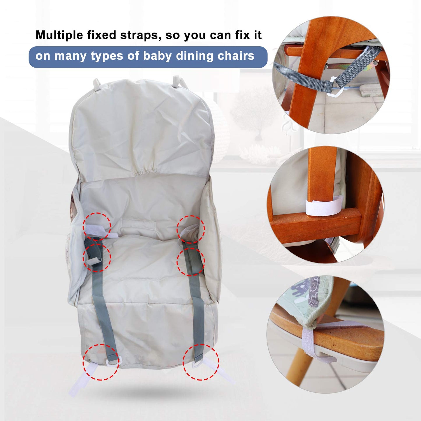 High Chair Pad, High Chair Cushion, High Chair Cover Pad, Safe And Comfort, Soft And Breathable, Cute Pattern, Baby Sits More Co