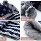 Baby Winter Hat Scarf Mitten Set, Unisex Infant Toddler Kids Hat Scarf (Navy+Grey Stars, 2-5T)
