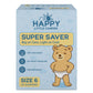 Happy Little Camper Super Saver Diapers, Size 6, 25 Count | Budget-Friendly Disposable Baby Diapers for Sensitive Skin | Hypoall