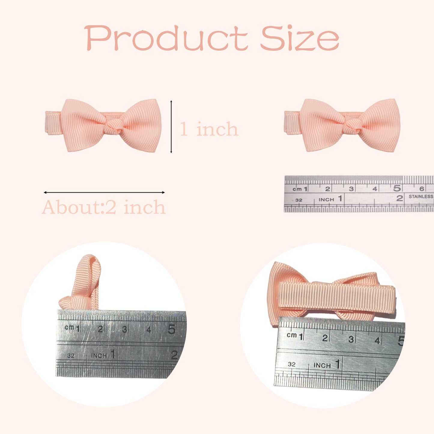 C?Llot Baby Girls Hair Clips 25Pcs Fully Lined Tiny 2' Hair Bows Alligator Clips For Infants Toddlers