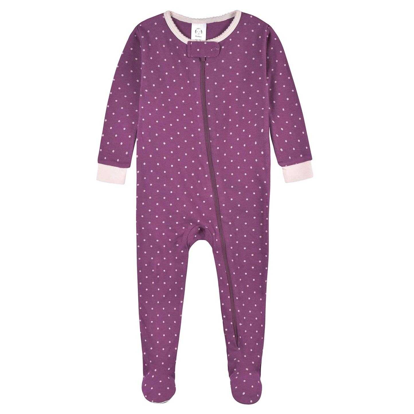 Gerber Baby Girl'S 2-Pack Footed Pajamas, Fruit Lovers Purple, 9 Months