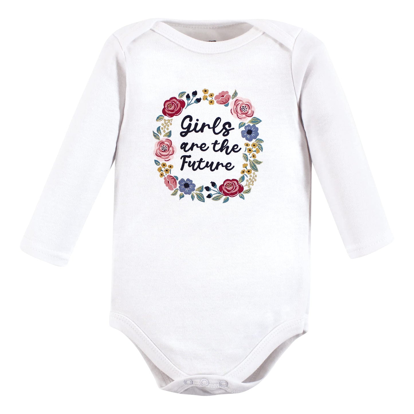 Hudson Baby Unisex Baby Cotton Long-Sleeve Bodysuits, Girls Are The Future, Preemie