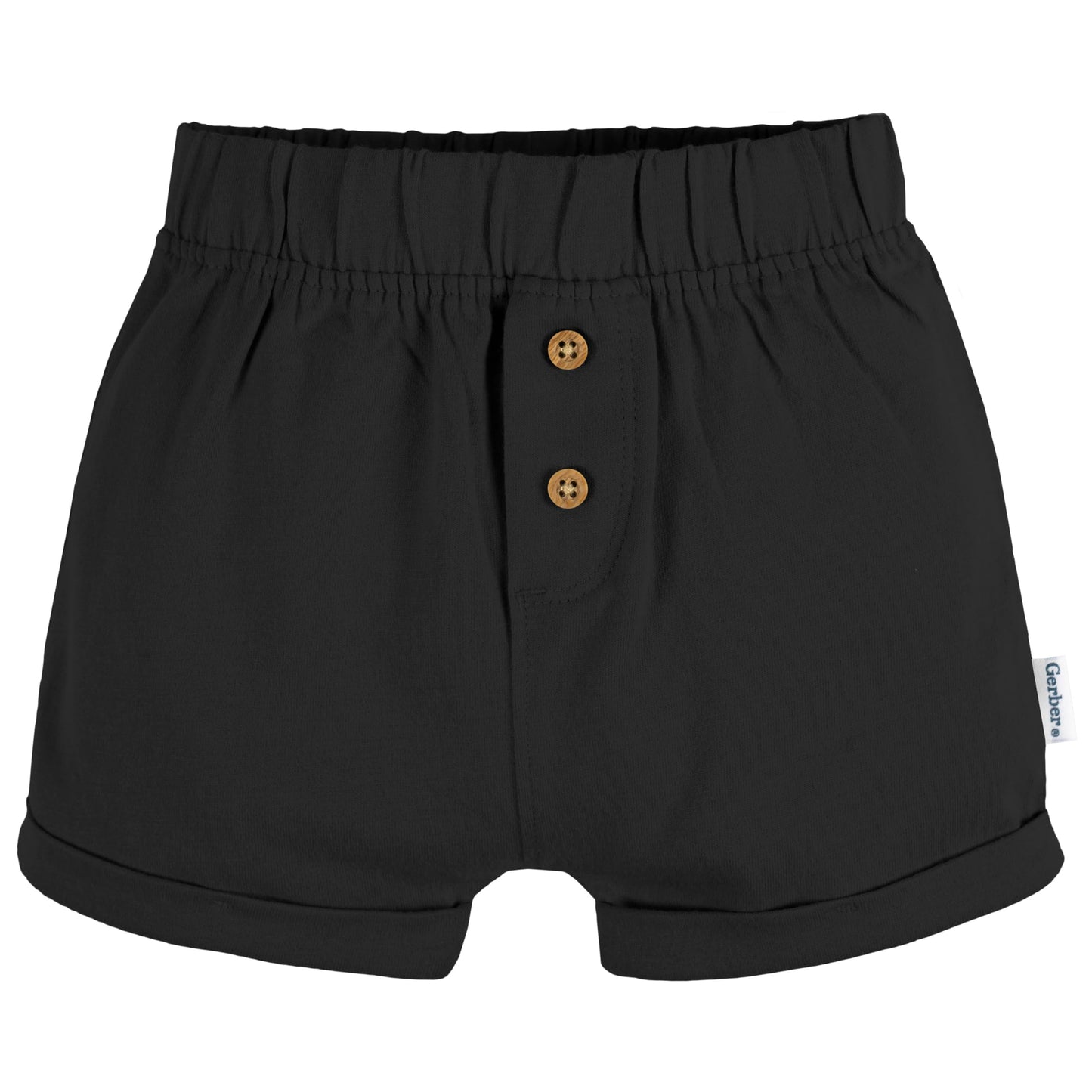Gerber Baby 3-Pack Knit Shorts, Black