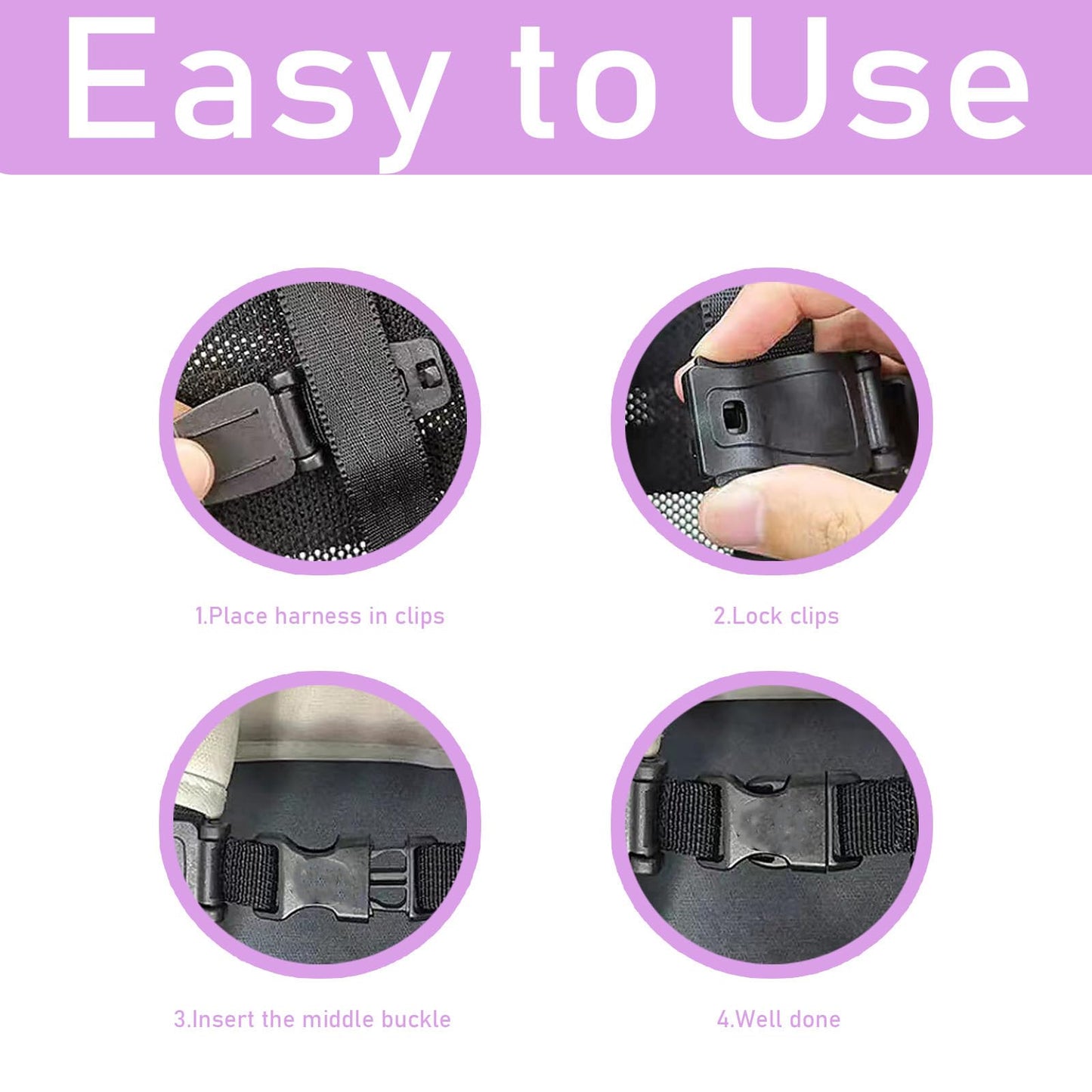 Seat Chest Harness Clip,Anti Escape Car Seat Strap Baby Harness Chest Clip,Baby Anti-Slip Safety Strap,For Car Seats,Strollers,H