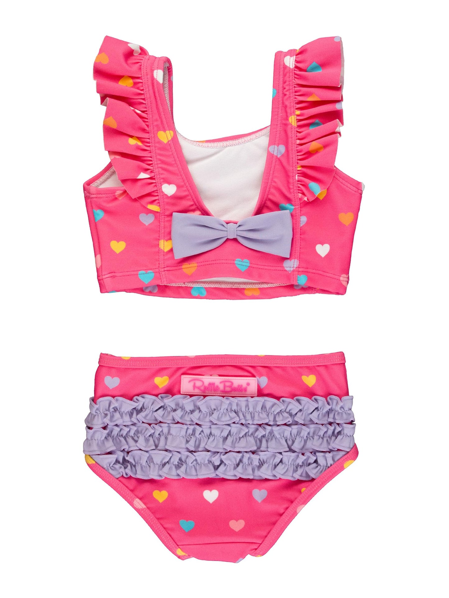 Rufflebutts Upf50+ Colorful Hearts Waterfall Tankini - 12-18M