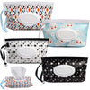 Dommare 4 Pack Baby Wipes Dispenser, Portable Travel Wet Wipes Pouch On The Go-Reusable Wipe Holder-Refillable Lightweight Water