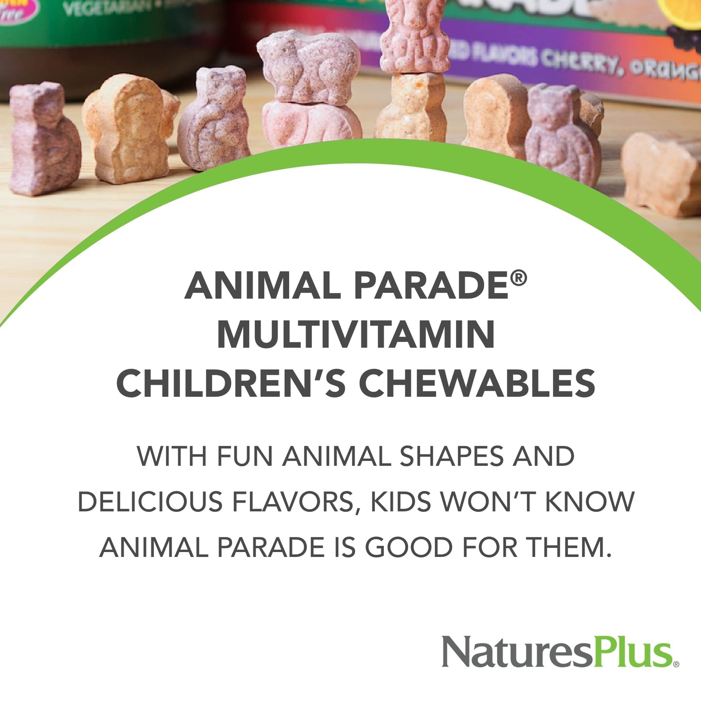 Natures Plus Animal Parade Children'S Chewable Multivitamin - Grape Flavor - 180 Animal-Shaped Tablets, Pack Of 2 - Promotes Hea