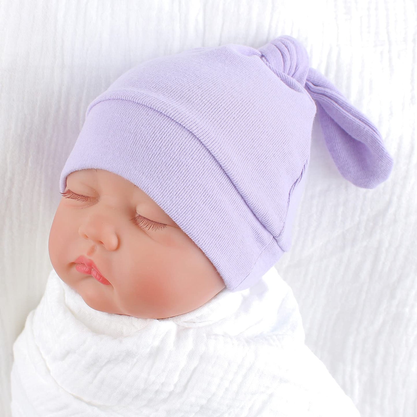 Newborn Hats For Boys Cotton Newborn Beanies Autumn Winter Infant Baby Girls Hat 0-12 Months (4Pack-B, S)