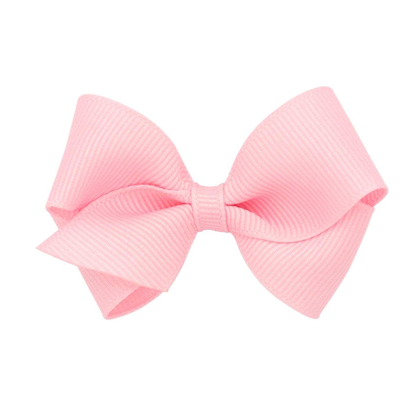 Wee Ones Girls' Classic Grosgrain Hair Bows On A Weestay No-Slip Hair Clip, Handmade, Wee Sized Bow, Light Pink