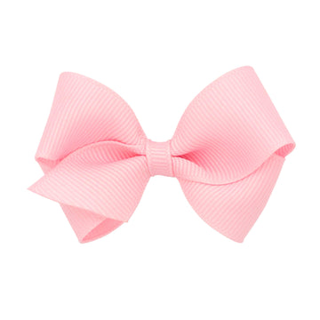 Wee Ones Girls' Classic Grosgrain Hair Bows On A Weestay No-Slip Hair Clip, Handmade, Wee Sized Bow, Light Pink