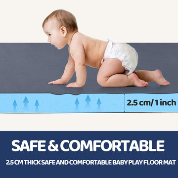 Hombys 59X71 Fodable Memory Foam Play Mat For Playpen,Thick 1' Thick Baby Play Mat For Floor,Padded Play Mat With Non-Slip Back