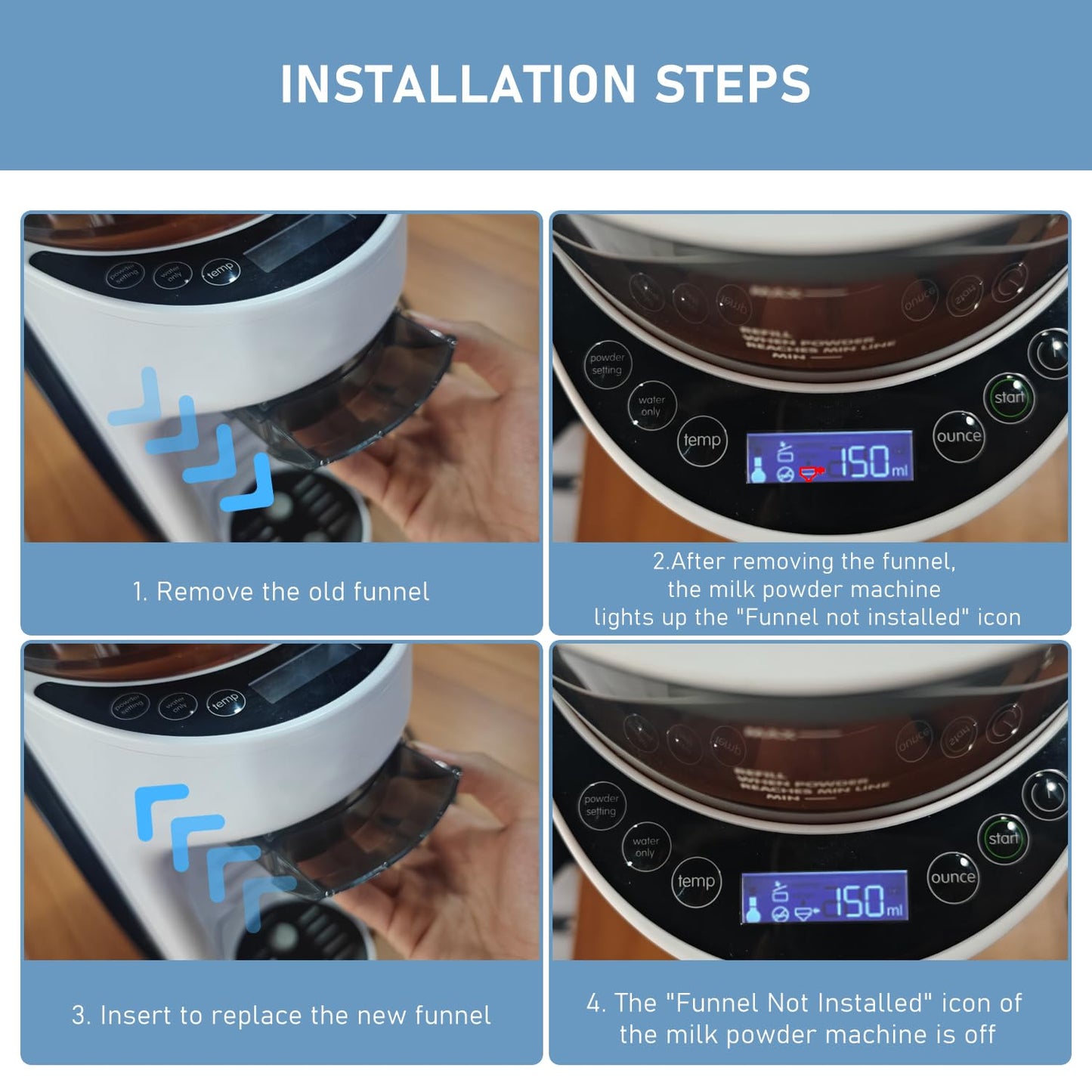Baby Formula Dispenser Replacement Funnel Compatible With Baby Brezza Formula Pro Advanced And Pro Advanced Wifi Models Only, Re