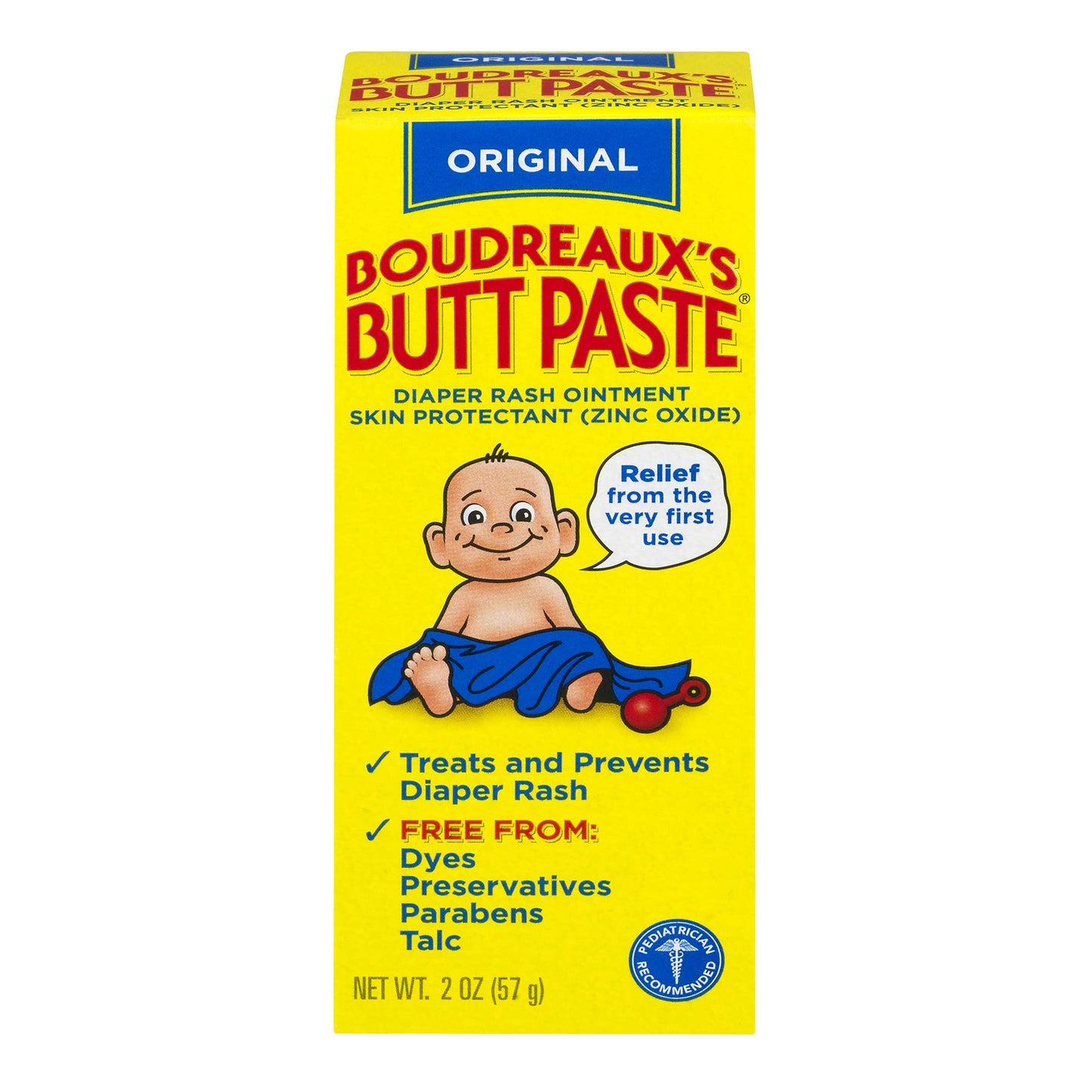 Boudreauxs Butt Paste Original Diaper Rash Cream, Ointment for Baby, 2 oz. Tube, (Pack of 1)