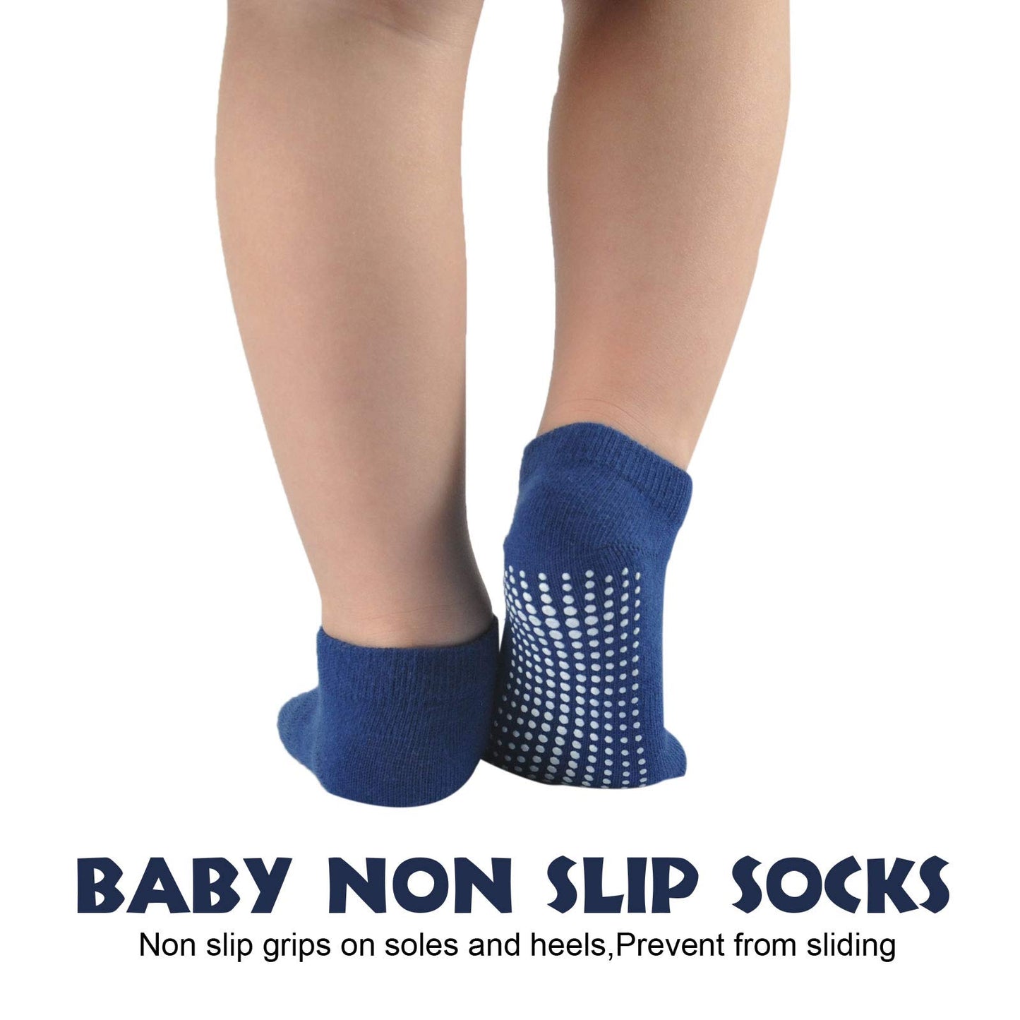 Epeius Baby Socks Low Cut Non-Slip Socks For Newborn Boys Boys Ankle Socks With Grips Value Pack 12 Pairs,Black/White/Grey/Navy/