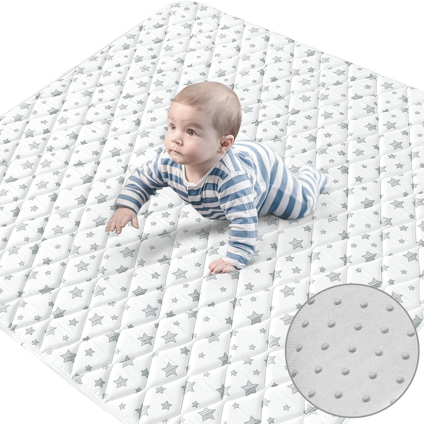 Premium Foam Baby Play Mat, 59''X59'' Playpen Mat, One-Piece Crawling Mat Non Slip Cushioned Mats For Babies, Infant And Toddler
