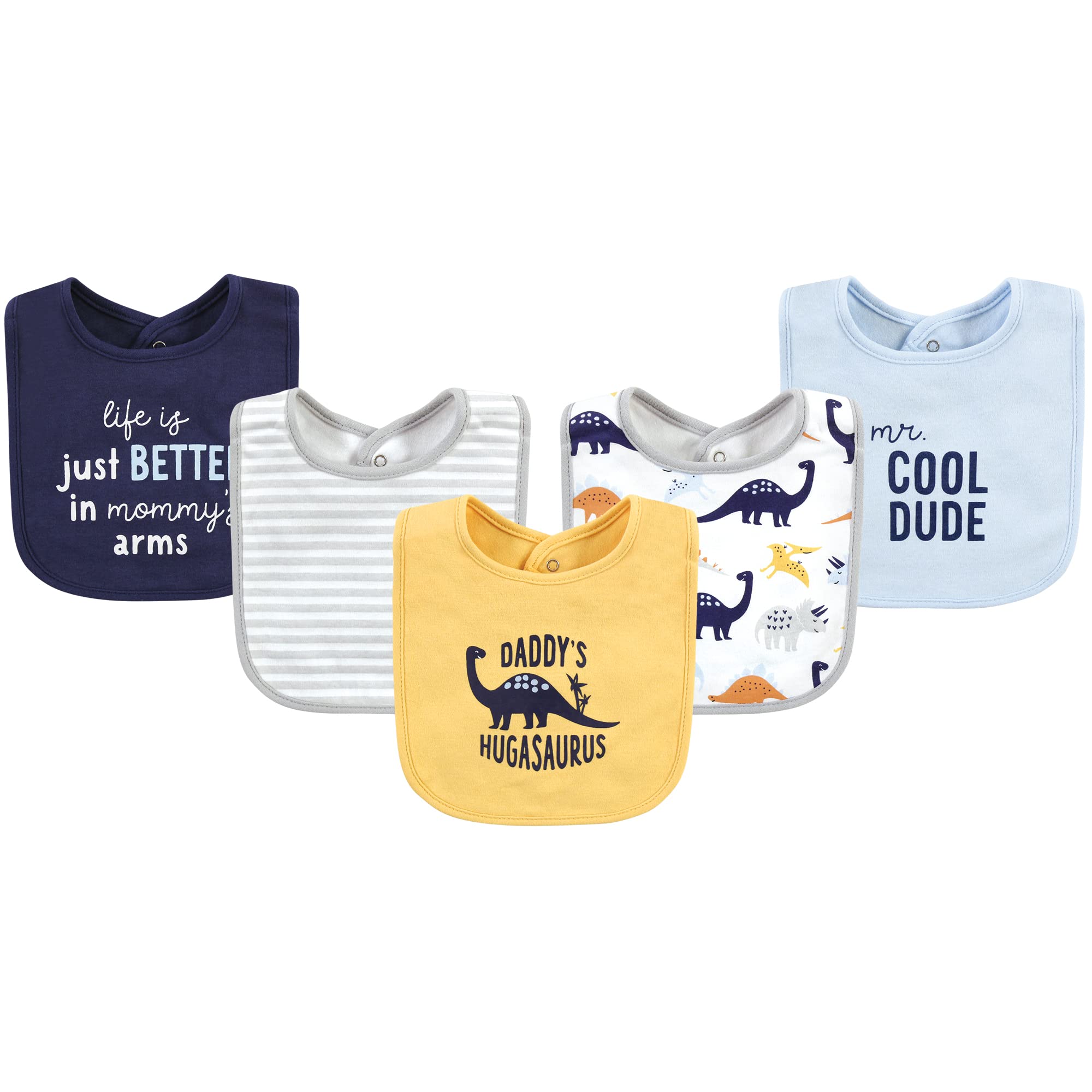 Hudson Baby Unisex Baby Cotton Bibs, Hugasaurus, One Size – Cutebabybuy