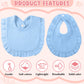 Kenning 18 Pcs Muslin Drool Baby Bibs Baby Girl Ruffle Bibs Absorbent Cotton With Snap Button For Boys Girls(Classic)