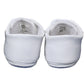 Baby Boys All White Genuine Leather Saddle Oxford Crib Shoe With Perforations - 1