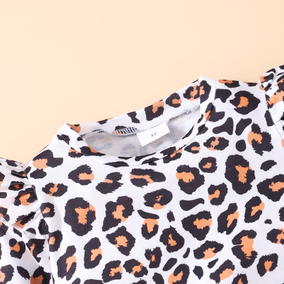 Retsugo Girls 2 Piece Outfits Toddler Baby Girl Leopard Sweatshirt Fall Clothes Long Sleeve Top And Brown Pants Kids Outfits Win