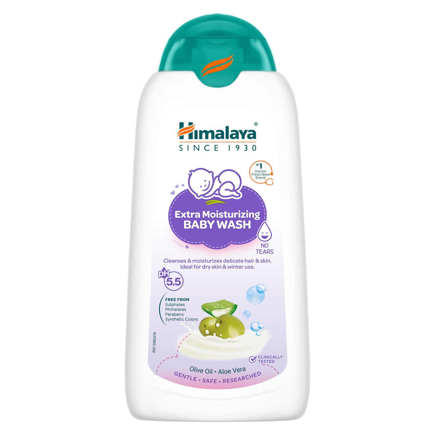Himalaya Extra Moisturizing Baby Wash 200Ml | No Tears Formula |With Olive Oil, Aloe Vera & Milk | Cleanses And Moisturizes Baby