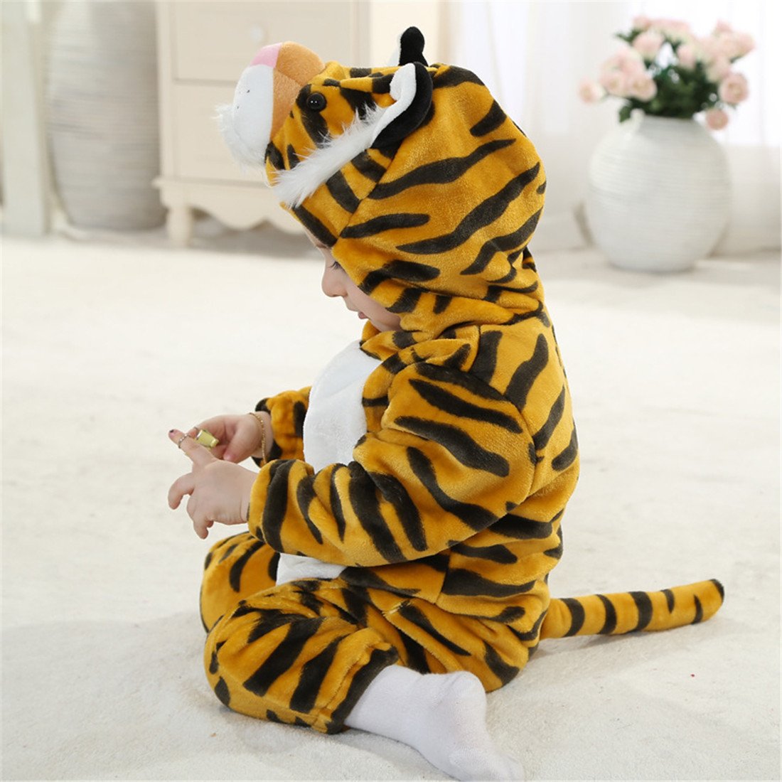 Qzerplay Unisex Baby Halloween Costumes Cartoon Outfit Homewear Tiger 90